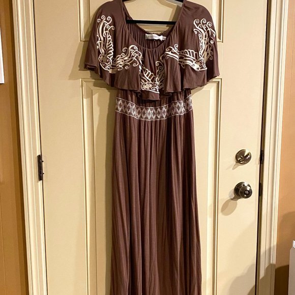 T-Bags Los Angeles embroidered maxi dress - Picture 1 of 14